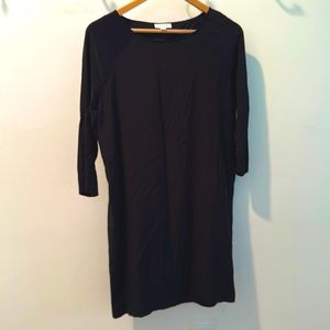 Garnet Hill Silk black dress 3/4 sleeves